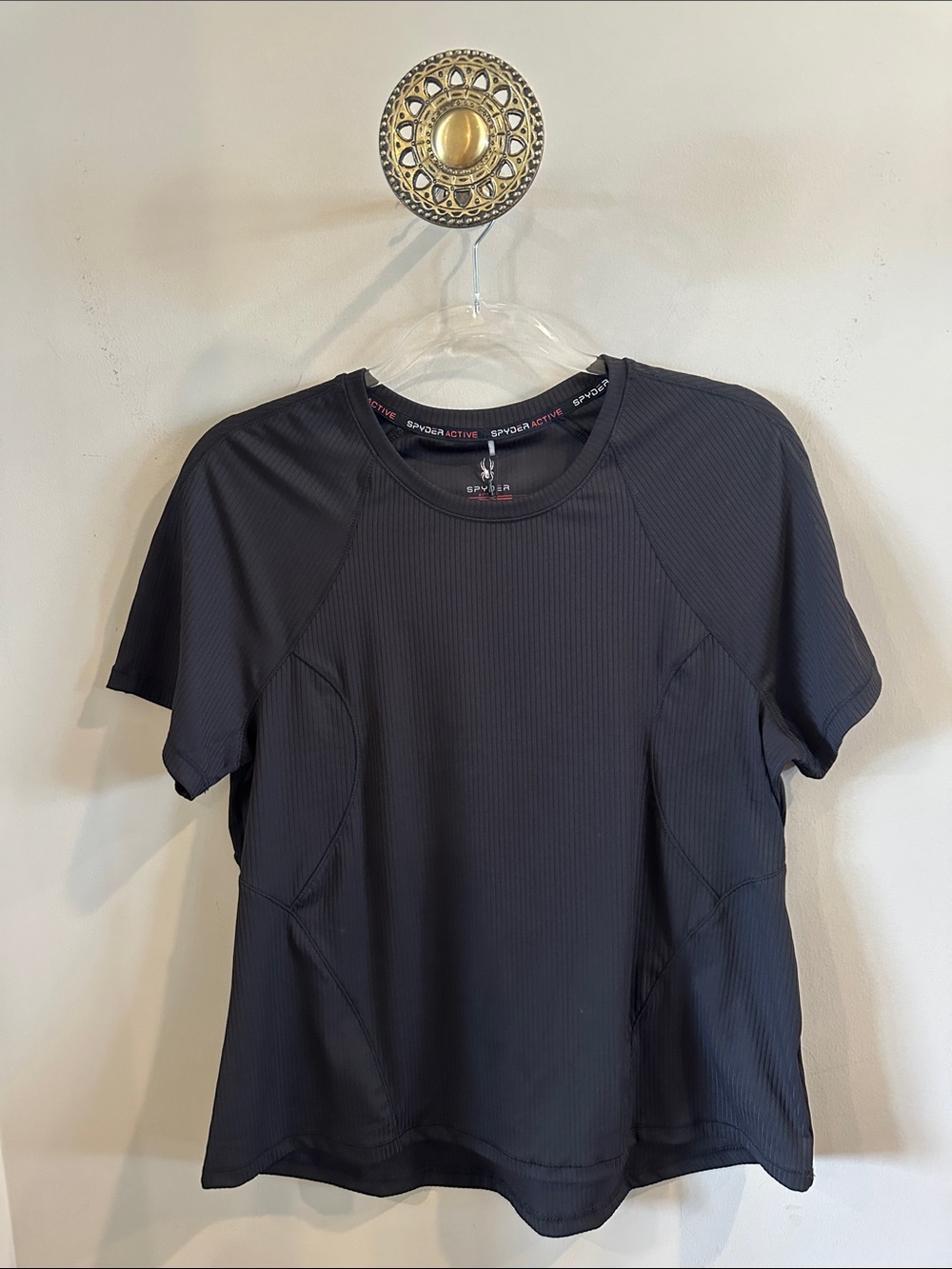 Spyder Black Short Sleeve Performance Tee Womens Sz L